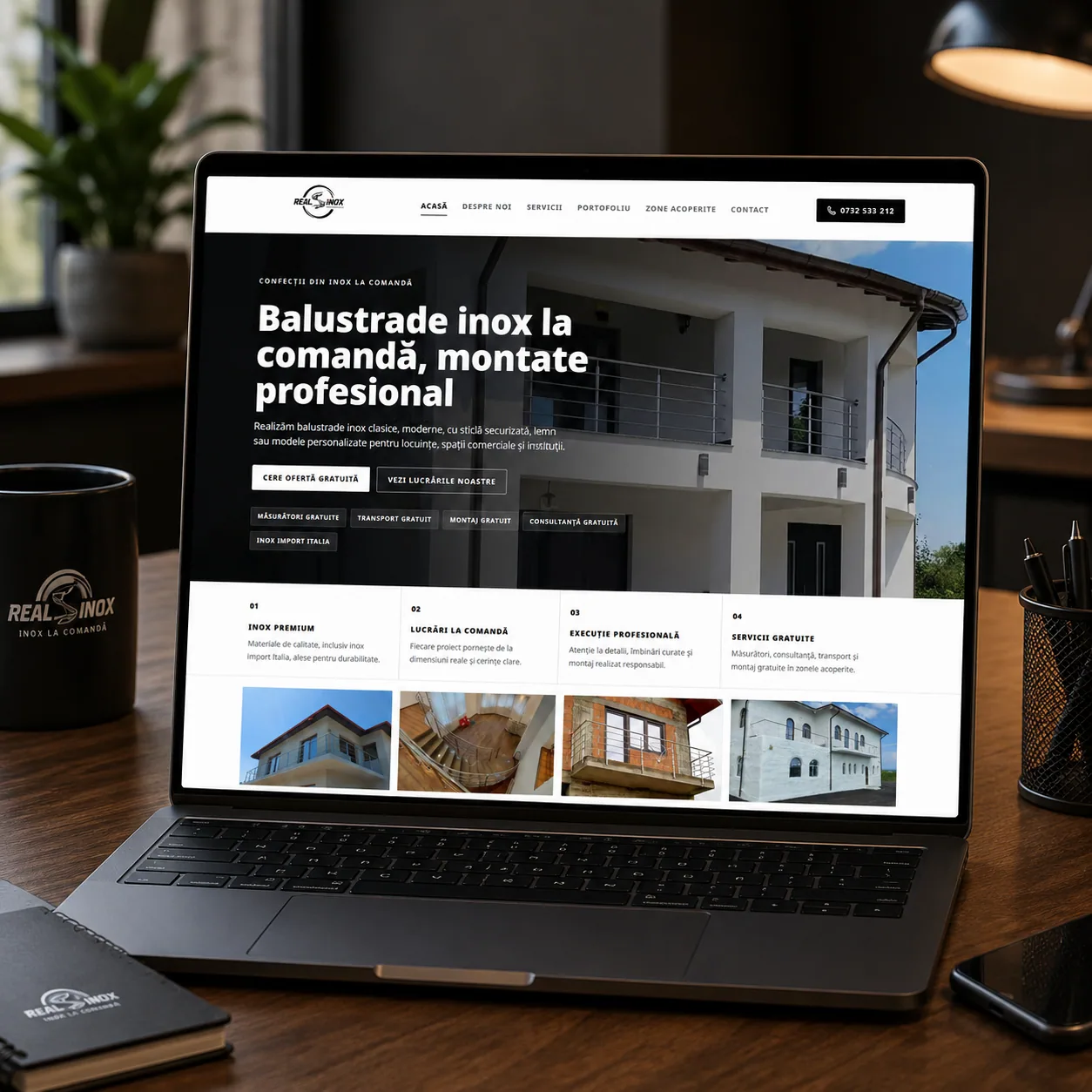 Preview website RealInox.ro realizat de BrandWave